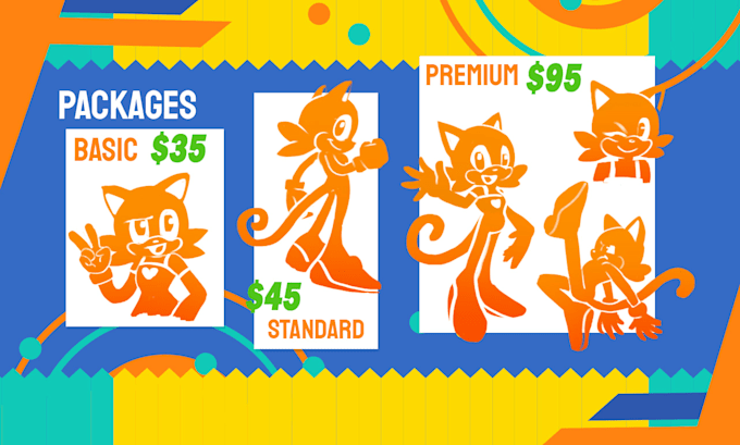 draw your character in sonic style