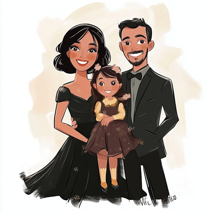 draw family portrait illustration