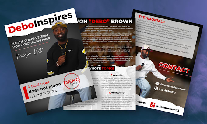 design a premium quality speaker media kit or one sheet