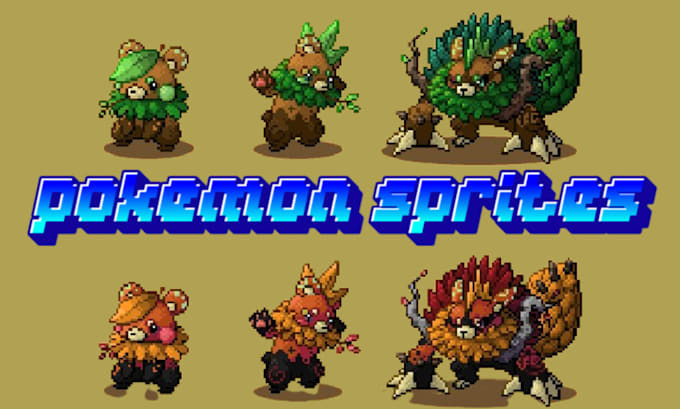 make custom pokémon style fakemon or pixel art sprites and animation for you