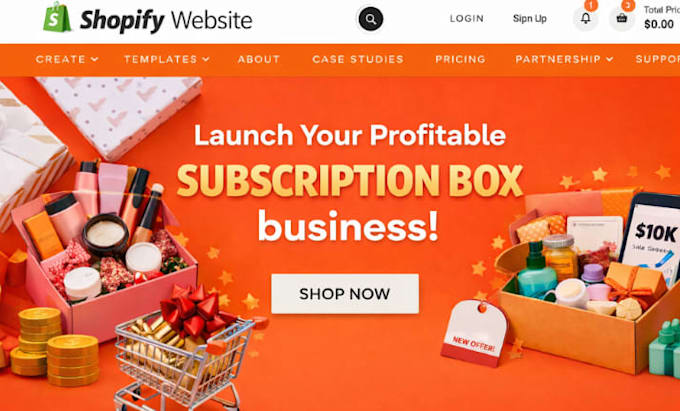 design subscription box shopify store membership website subscription website