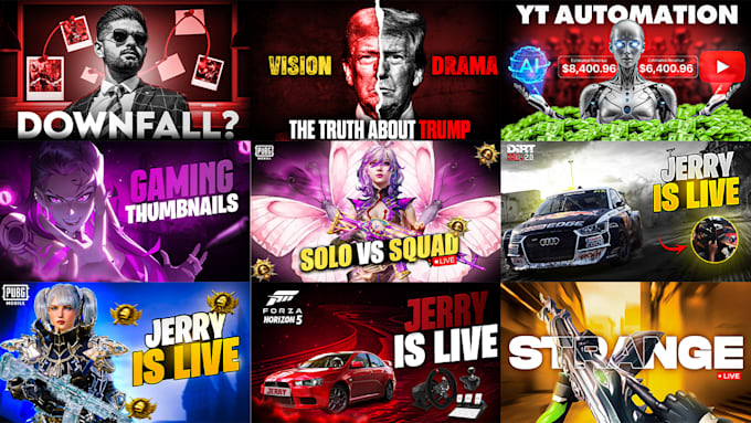 design eye catching youtube gaming thumbnails