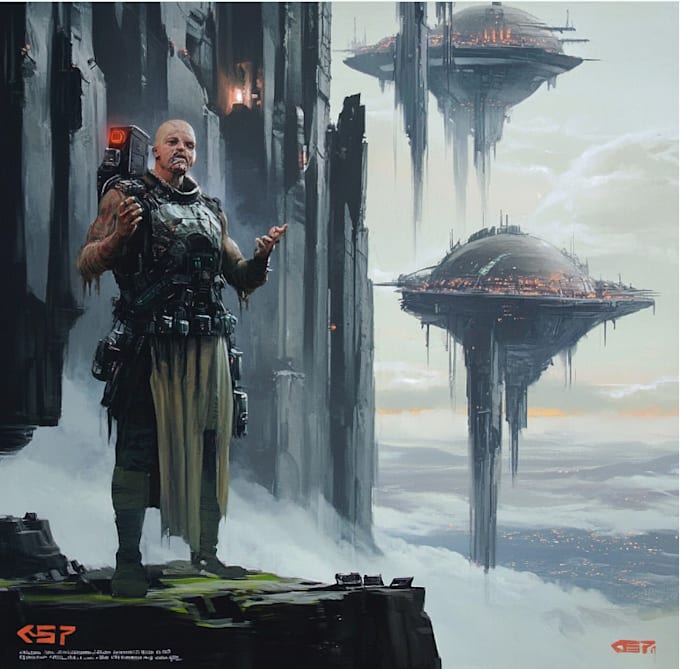 create sci fi illustrations