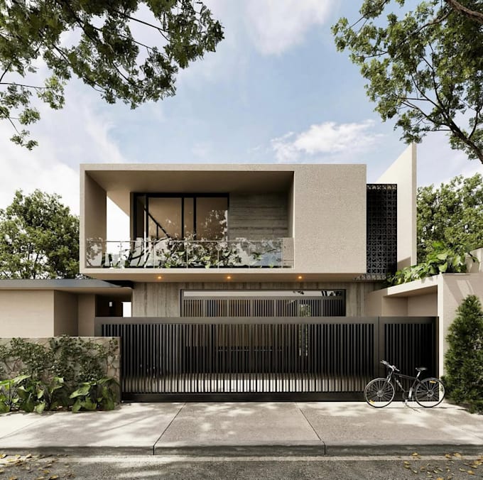 do 3d architectural visualization cabin design and landscape