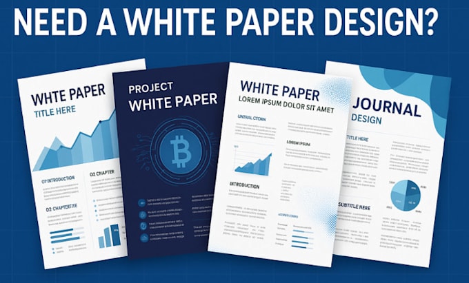 do white paper design, crypto white paper, white paper writing, journal design