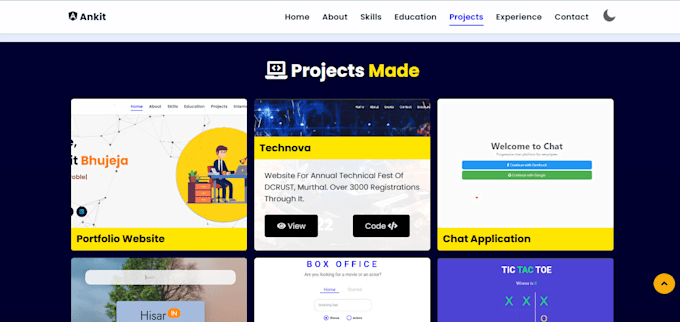 create modern react application or website