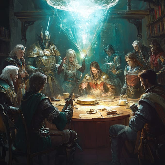 create dnd party art illustration