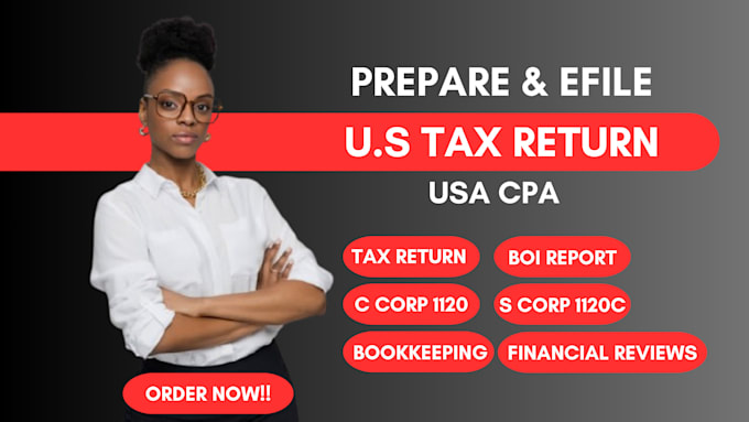 handle boi report, individual and c corp US tax returns and bookkeeping