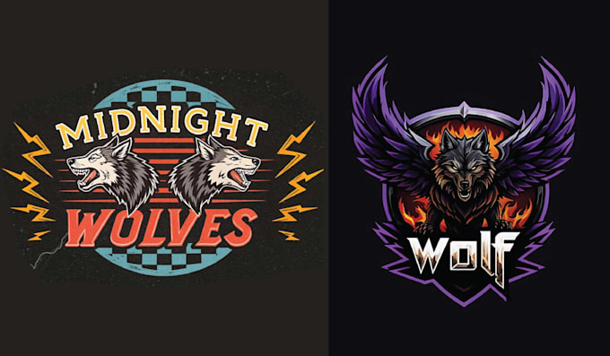 design creative animal t shirt werewolf logo