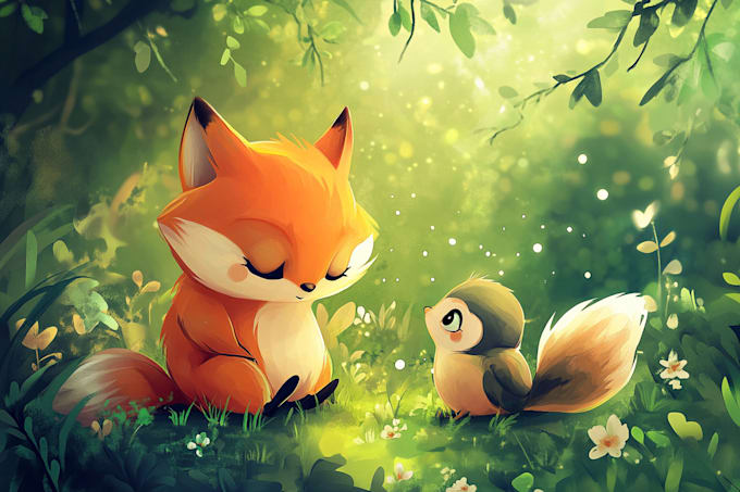 design flat cute animal vector illustrations for stickers,