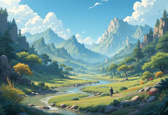 llustration and environment concept art and background