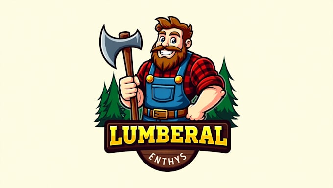 make a high quality lumberjack mascot logo with unlimited revision