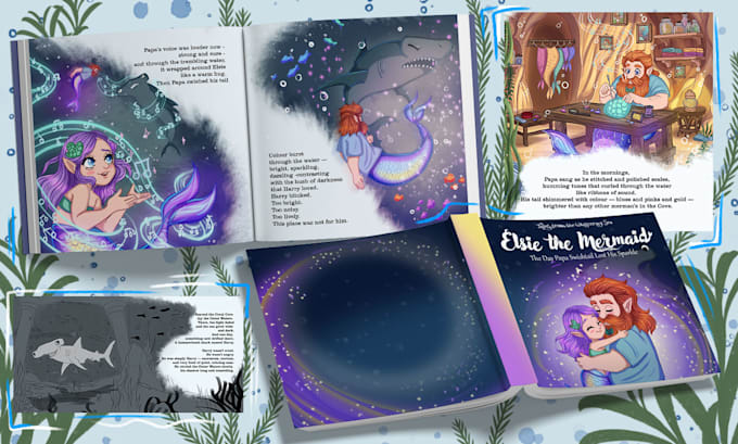 draw whimsical children book illustration and cover