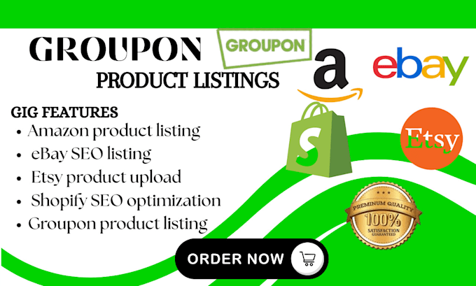 do groupon amazon ebay shopify walmart product business listing upload