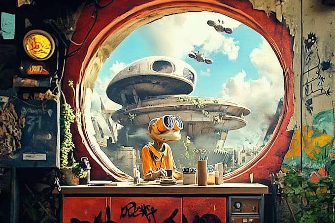 create a detailed lofi art, grafiti background art