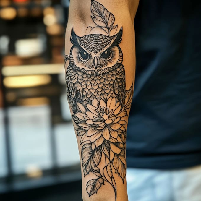 design a cute tattoo in dotwork