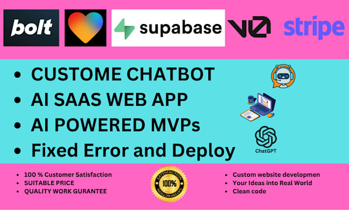 create , fix or deploy lovable, bolt, replit, supabase, stripe integration code