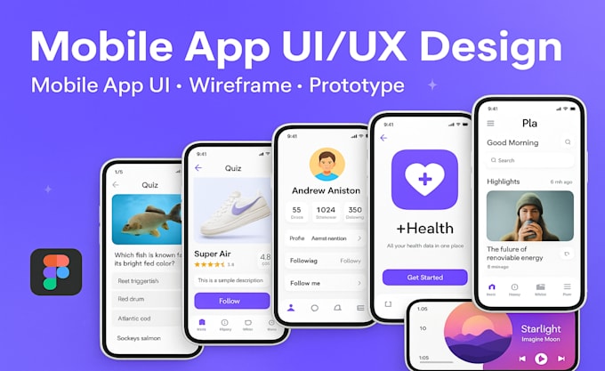 Design figma mobile app ui, wireframe and prototype by Pixelbyhamza ...
