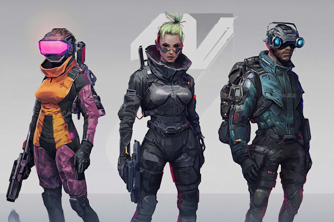 draw sci fi or cyberpunk, star wars character artwork