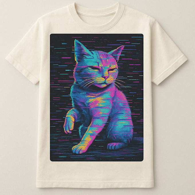 creat costume artistic cat illustration tshirt design