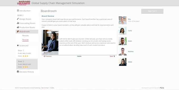 project management, global supply chain harvard simulations