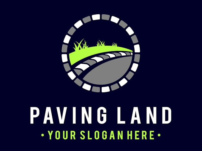design a modern paving logo with satisfaction guaranteed