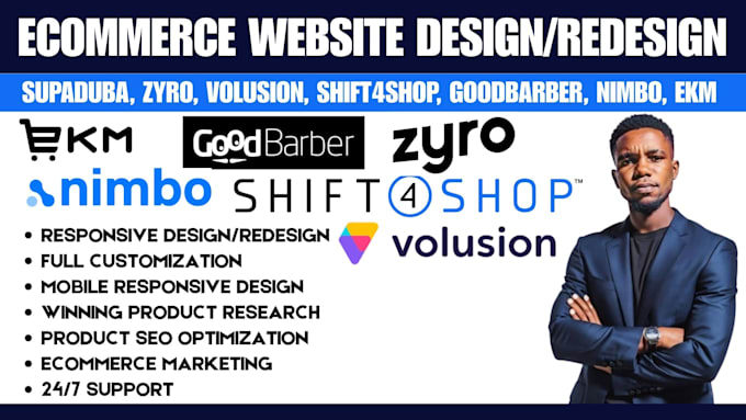 create shift4shop supaduba zyro volusion ekm goodbarber nimbo website design