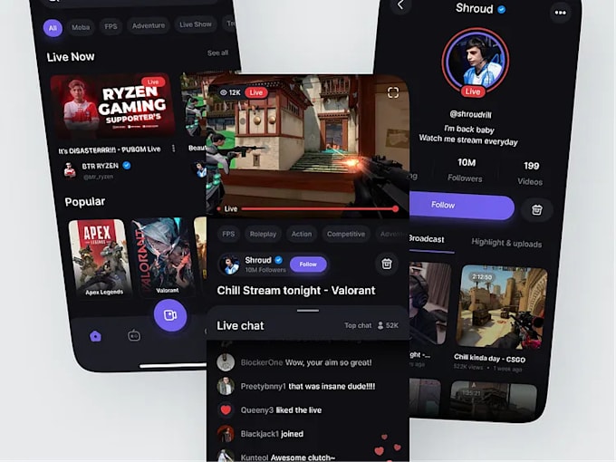 build live streaming app, streaming app, music streaming app, video streaming