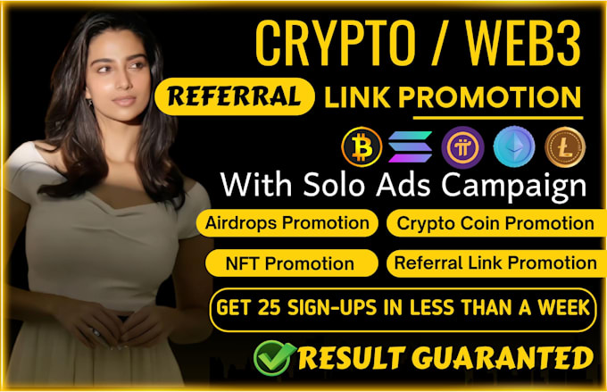 do solo ads cryptocurrency coin web3 nft affiliate referral link MLM promotion