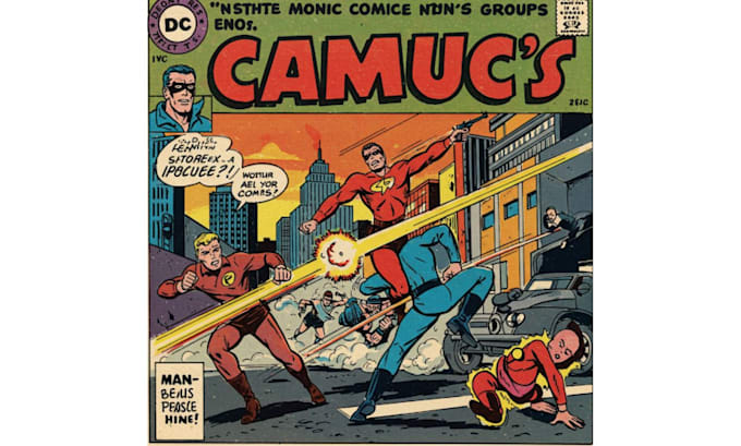 create retro vintage comic illustration comic book cover art retro comic style