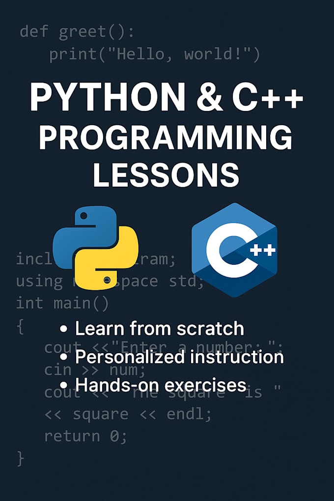 teach python and cpp from scratch, personalized programming lessons