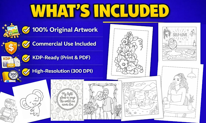 Design coloring pages for amazon kdp coloring book for adults or kids ...