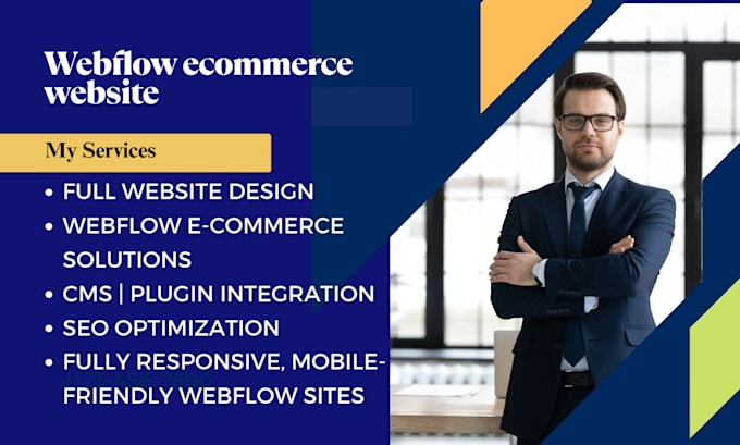 design, develop webflow ecommerce website with webflow cms and animation