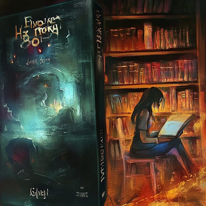 do original book covers design digital painted illustration