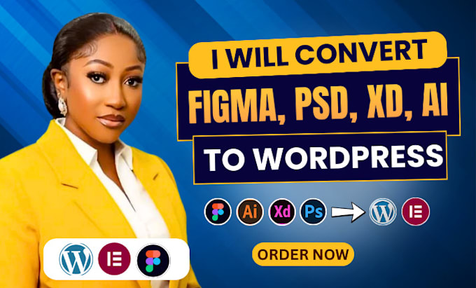 convert figma to wordpress website PSD to wordpress xd to wordpress elementor