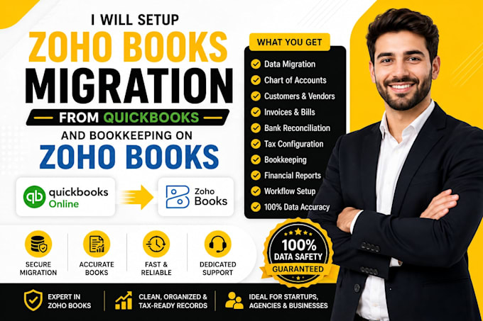 setup zoho books migration from quickbooks and bookkeeping on zoho books