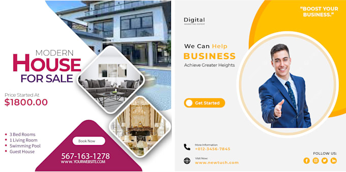 design social media posts facebook instagram or linkedin posts
