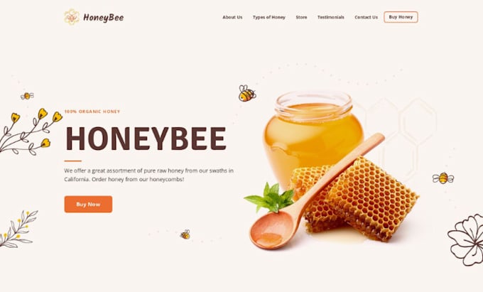 design highly profitable honey shopify beekeeping store organic food website