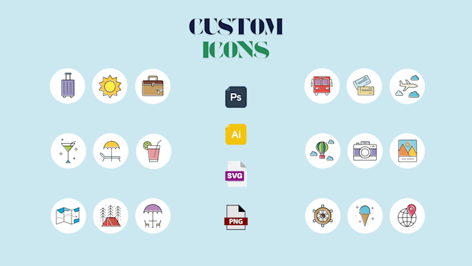create unique and modern flat icons in any style