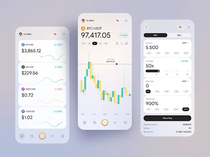 build crypto wallet app neobank app p2p blockchain trading exchange app loan app