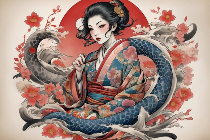 make a traditional japanese irezumi tattoo