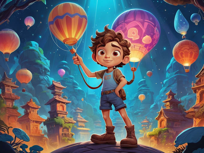 draw a digital cartoon illustration