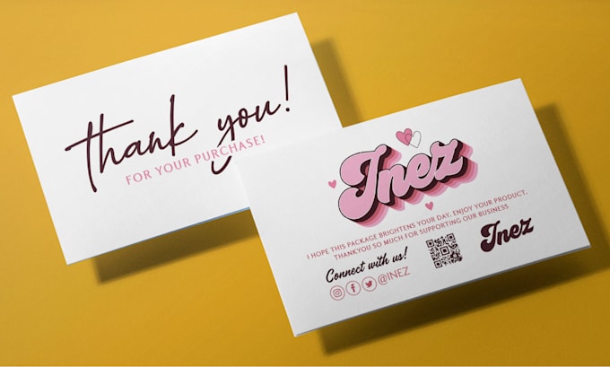 design amazon thank you card, product insert card and package insert