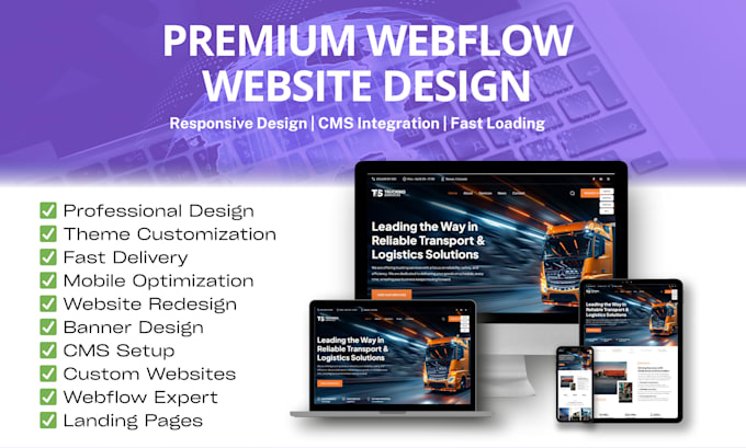 design a custom wix, webflow or squarespace website