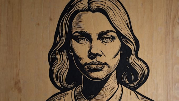 create a portrait print linocut