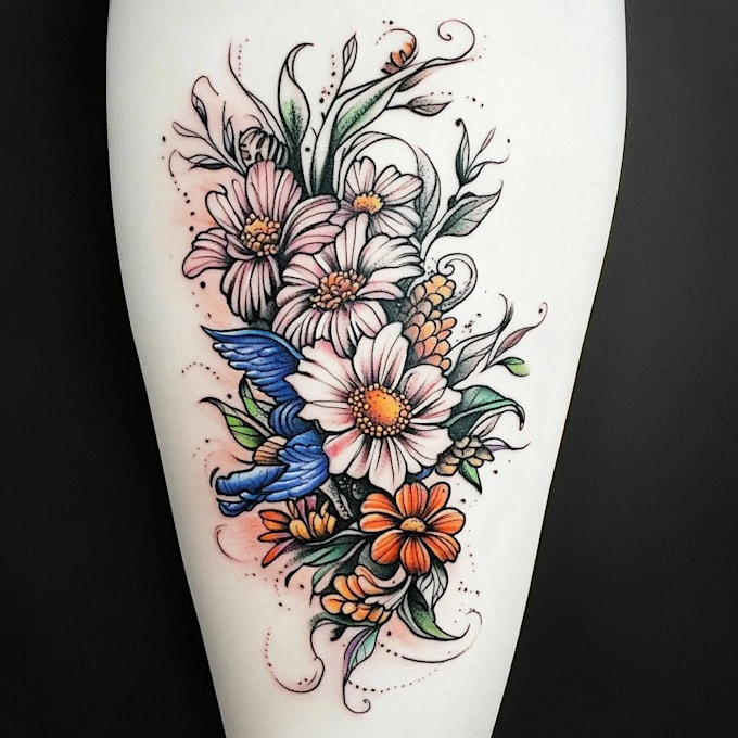 draw cute custom anime or blackwork tattoo