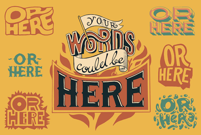 create a hand drawn lettering composition