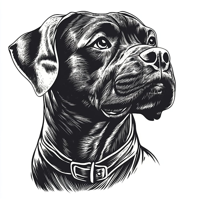 engraving linocut style digital drawing art