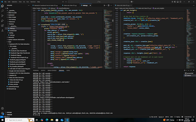 write scripts using python programming, java and cpp