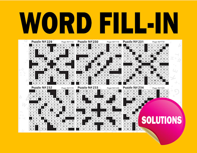 create professional word and number fill in puzzle books for amazon KDP